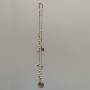 Long golden necklace